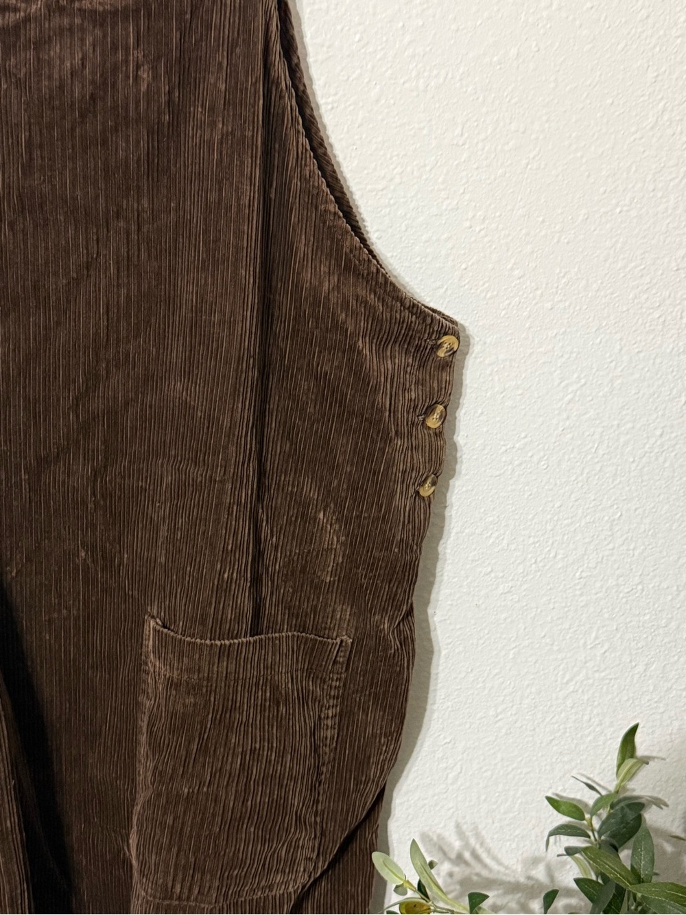 True Blue Brown Corduroy Shortalls Overalls 1X - Picture 4 of 4